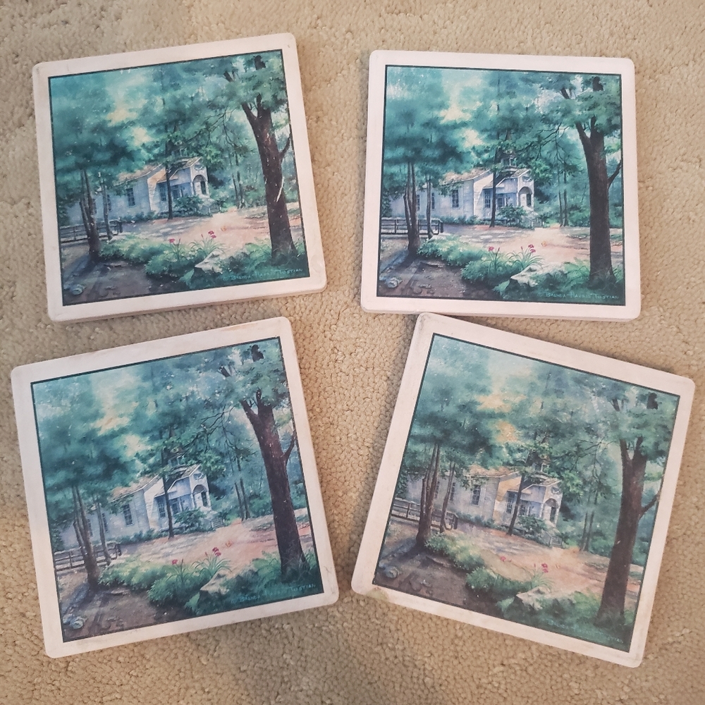 Brenda Harris Tustian Thomas Chapel in Tennessee Set of 4 Coasters